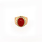 vintage Rosé gouden ring met bloedkoraal 18 krt