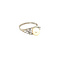 vintage Witgouden ring met parel en diamant 14 krt