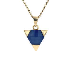 Gold pendant with star sapphire 14 krt