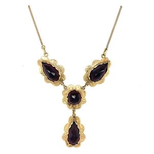 Gouden collier met granaat 14 krt