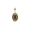 vintage Gold pendant with garnet and pearl 14 krt