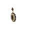 vintage Gold pendant with garnet and pearl 14 krt