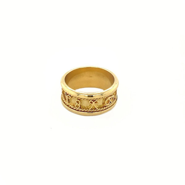 vintage Gouden sterrenbeeld ring 18 krt