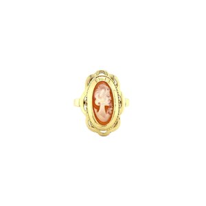 Gold ring with cameo 14 krt
