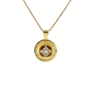 Gold pendant with diamond 14 krt