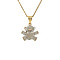 vintage Gold bear pendant with diamond 18 krt