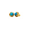 vintage Gold ear studs with turquoise 18 krt