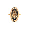 vintage Gouden ring met rooktopaas 14 krt