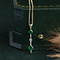 vintage Gouden hanger met smaragd en diamant 14 krt