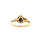 vintage Gouden entourage ring met saffier en diamant 14 krt