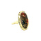 vintage Gold ring with moss agate 14 krt