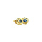 vintage Gouden oorstekers met blauwe spinel 14 krt