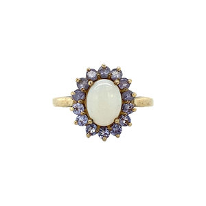 Entourage ring with opal and amethyst 9 crt
