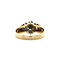 vintage Bicolour entourage ring met saffier en diamant 9 krt