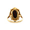 vintage Gold entourage ring with garnet 14 krt