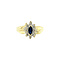vintage Ring met saffier en diamant 9 krt