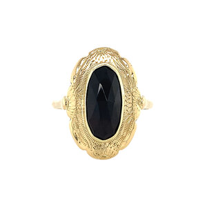 Gouden ring with garnet 14 krt