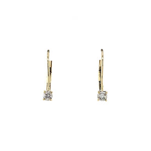 Gouden oorhangers met diamant 14 krt