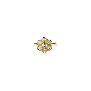 Gouden entourage ring met diamant 18 krt