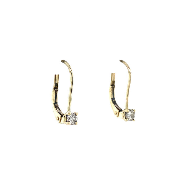 vintage Gouden oorhangers met diamant 14 krt