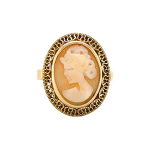 Gouden ring met camee 14 krt