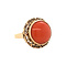 vintage Gouden ring met bloedkoraal 14 krt