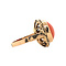 vintage Gouden ring met bloedkoraal 14 krt