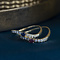 vintage Gold strike ring with sapphire and diamond 18 crt