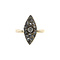 vintage Bicolour gold ring with rose diamond 14 crt