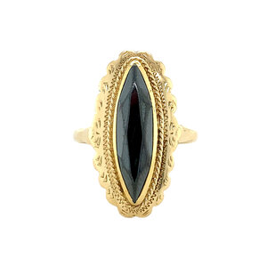 Gold ring with hematite 14 crt