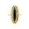vintage Gouden ring met hematiet 14 krt