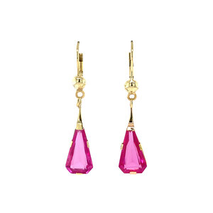 Gold earrings with ruby 14 crt