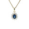 vintage Gold entourage pendant with zirconia and sapphire 14 crt