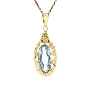 Gold pendant with topaz 14 crt