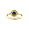 vintage Gold entourage ring with diamond and sapphire 14 crt