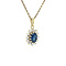 vintage Gold entourage pendant with zirconia and sapphire 14 crt