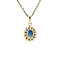 vintage Gold entourage pendant with zirconia and sapphire 14 crt