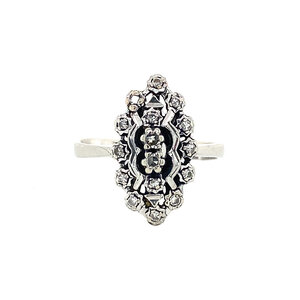 Witgouden prinsessen ring met diamant 14 krt