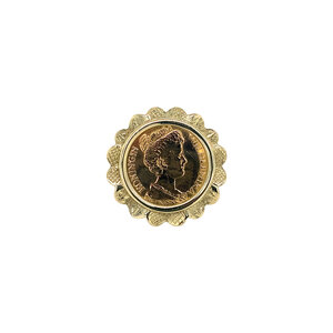Gold ring with coin 14 crt