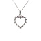 vintage White gold heart pendant with diamond 14 crt