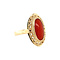 vintage Gold ring with blood coral 14 crt