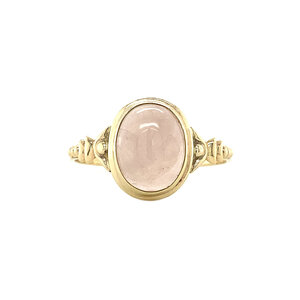 Ring met rozenkwarts 9 krt