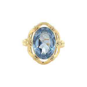 Gold ring with topaz 14 crt