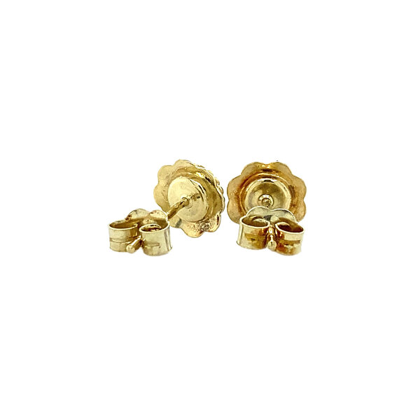vintage Gold ear studs with pearl 14 krt