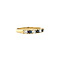 vintage Gold row ring with sapphire and diamond 14 krt