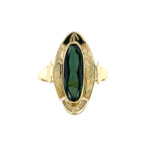 Gouden ring met groene spinel 14 krt