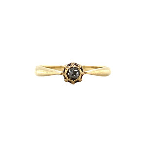 Gold ring with rose diamond 14 krt