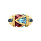 vintage Gold ring with sapphire, pink and blue topaz 18 crt