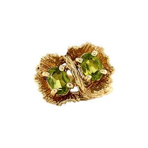 Gold ring with Peridote 14 krt