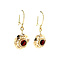 vintage Gold earrings with garnet 14 krt